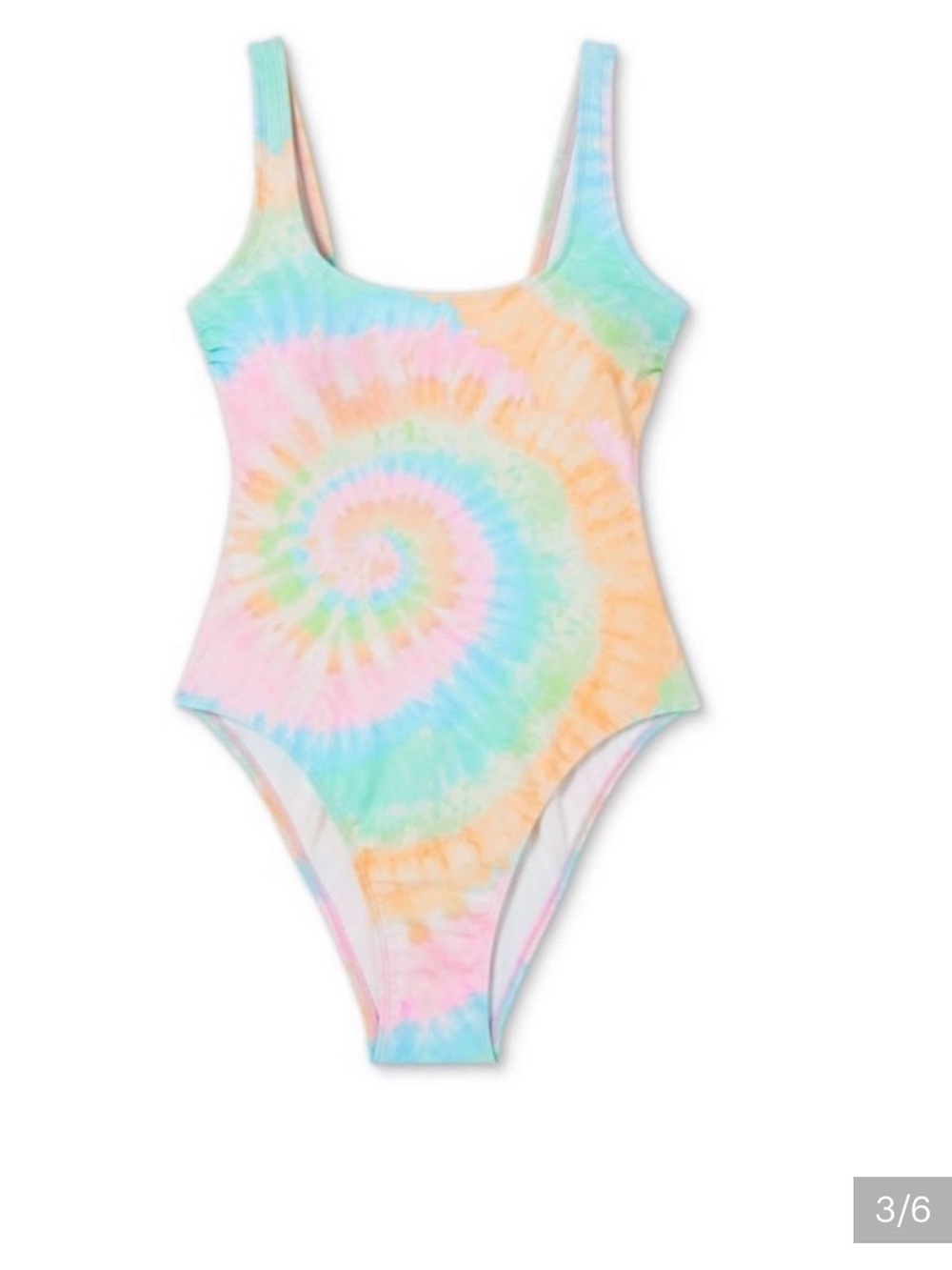 Stoney Clover Lane Pastel Tie-Dye One-Piece Swimsuit - Pink, Blue, Green, Orange